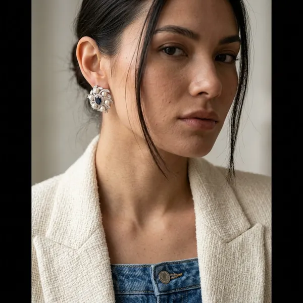 Silver_Pearl_and_Sapphire_Earring_Floral_Studs