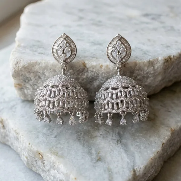 Elegant_Silver-Plated__American_Diamond_Jhumka_Earrings_for_Women_-_Traditional_Wedding_Jewelry