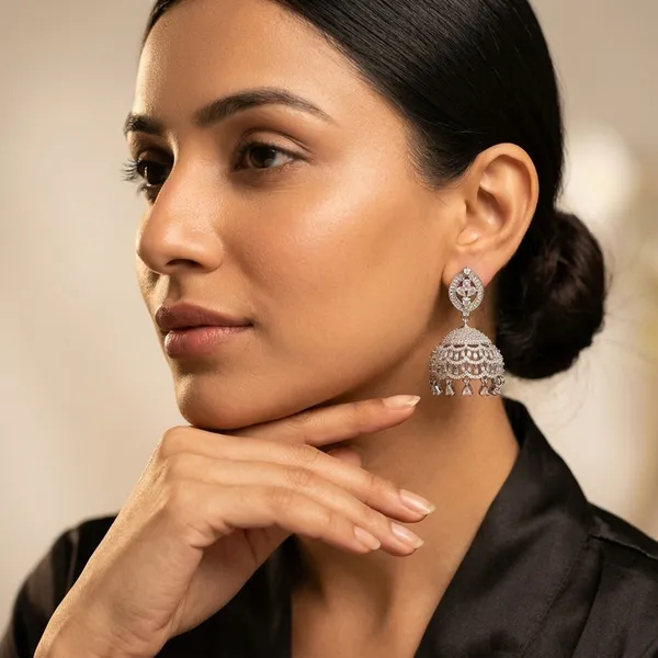 Elegant_Silver-Plated__American_Diamond_Jhumka_Earrings_for_Women_-_Traditional_Wedding_Jewelry