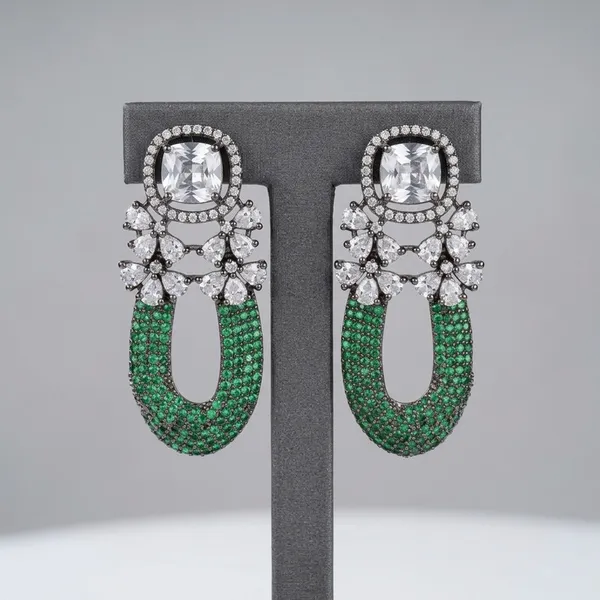 Luxury_Green_and_Clear_Zirconia__Statement_Drop_Earrings