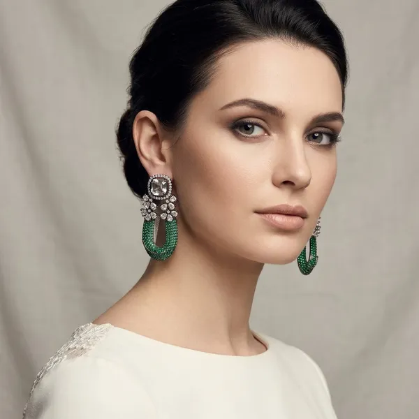 Luxury_Green_and_Clear_Zirconia__Statement_Drop_Earrings