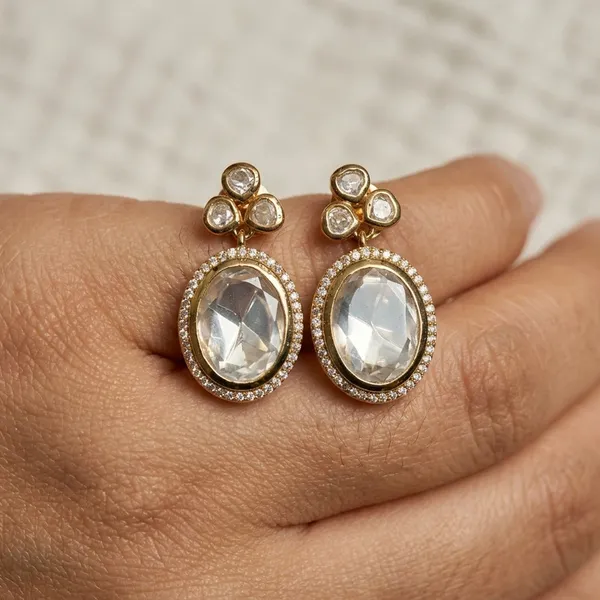 Gold_Tone_Polki_Drop_Earring