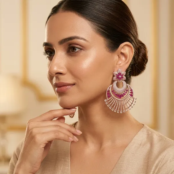 Silver_Toned_Ruby-Stone_Earring_Chandbali