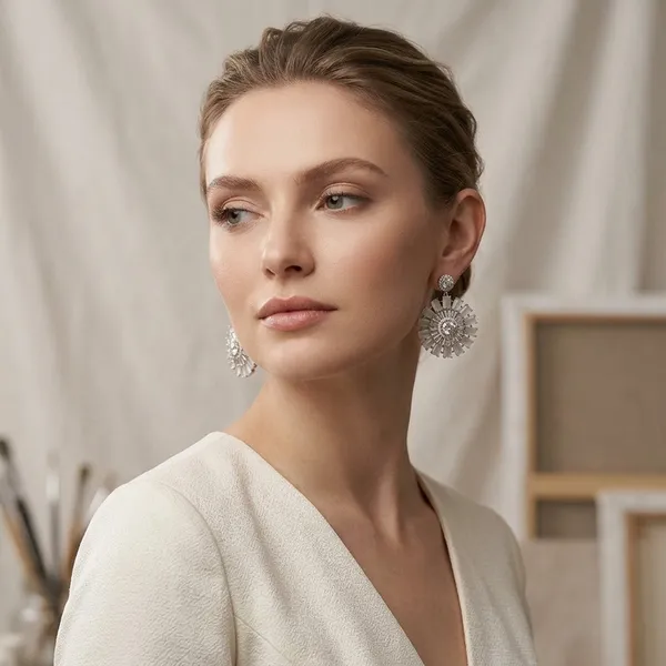Radiant_Sunburst__Stud_Earrings_with_Frosted_Baguette_Crystals