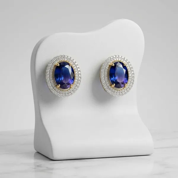 Elegant_Sapphire_Blue_Oval_Halo_Stud_Earrings_Shimmering_Crystal_Jewelry