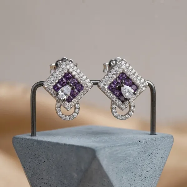 Elegant_Purple_Gemstone_Geometric_Stud_Earrings
