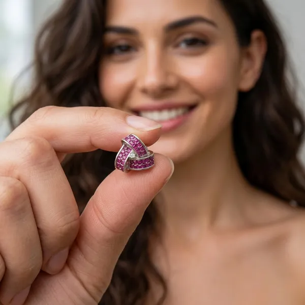 Elegant_Ruby_Pink_Square-Cut_Stone_Knot_Stud_Earrings