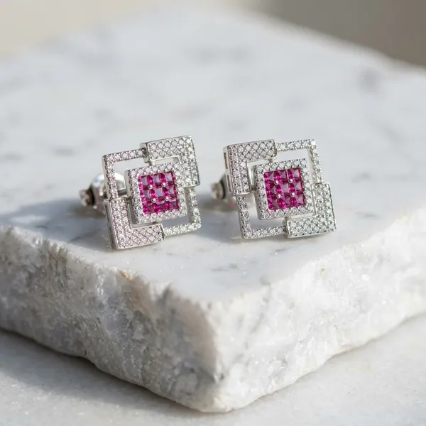 Elegant_Square_Geometric_Ruby_Pink_Stone_Stud_Earrings