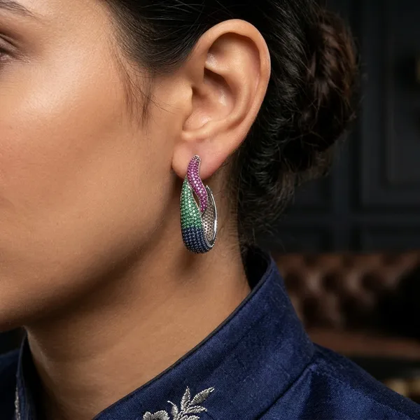 Multi_Color_Pav�_Crystal_Twist_Hoop_Earrings