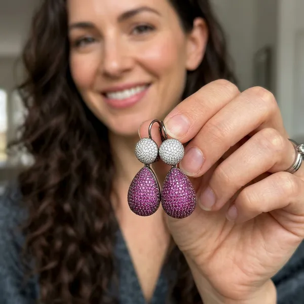 Luxurious_Magenta_&_White_Pav�_Teardrop_Drop_Earrings
