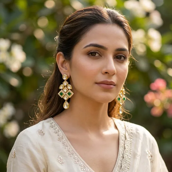Gold_Plated_Kundan_Traditional_Drop_Earring
