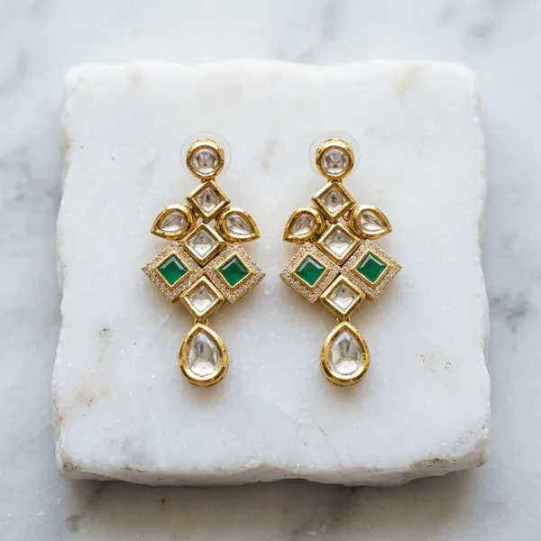 Gold_Plated_Kundan_Traditional_Drop_Earring