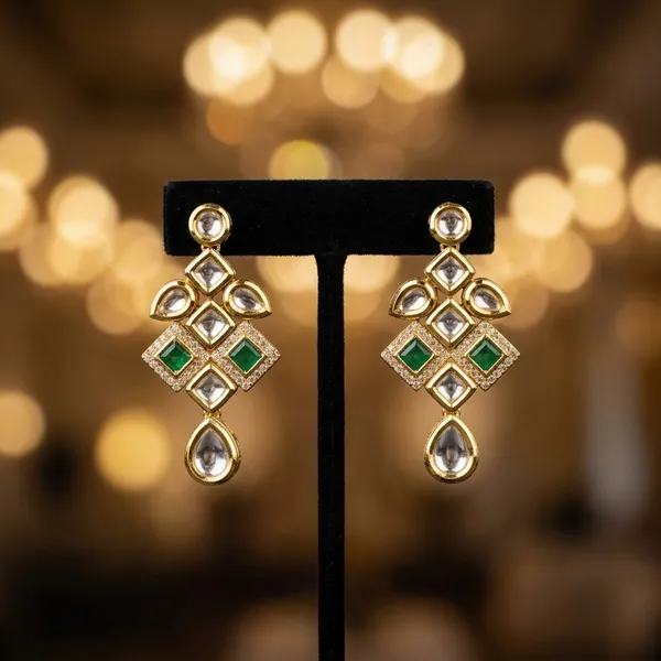 Gold_Plated_Kundan_Traditional_Drop_Earring