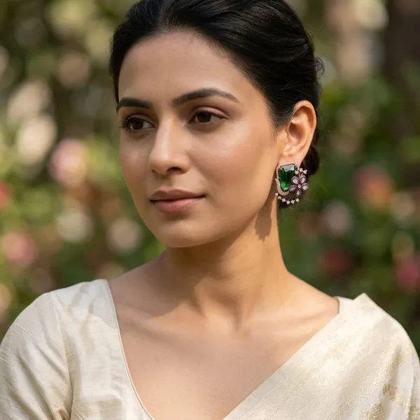Green_and_Pink_Gemstone_Floral_Earrings