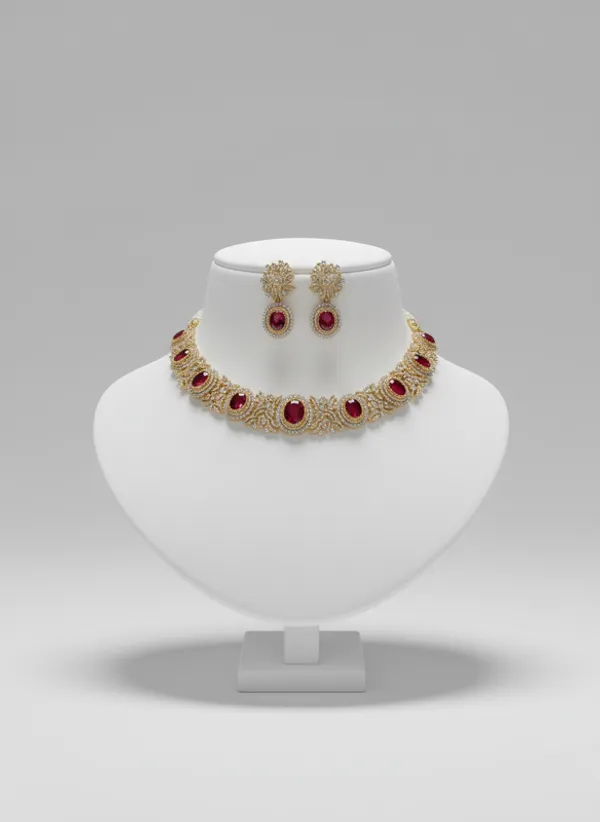 Indian_Set_Regal_Ruby_&_American_Diamond_Choker_Set
