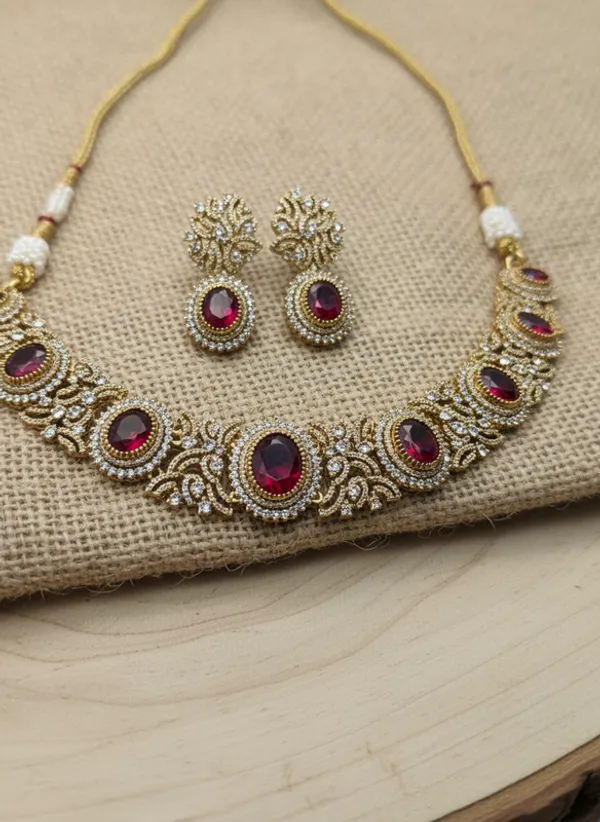 Indian_Set_Regal_Ruby_&_American_Diamond_Choker_Set