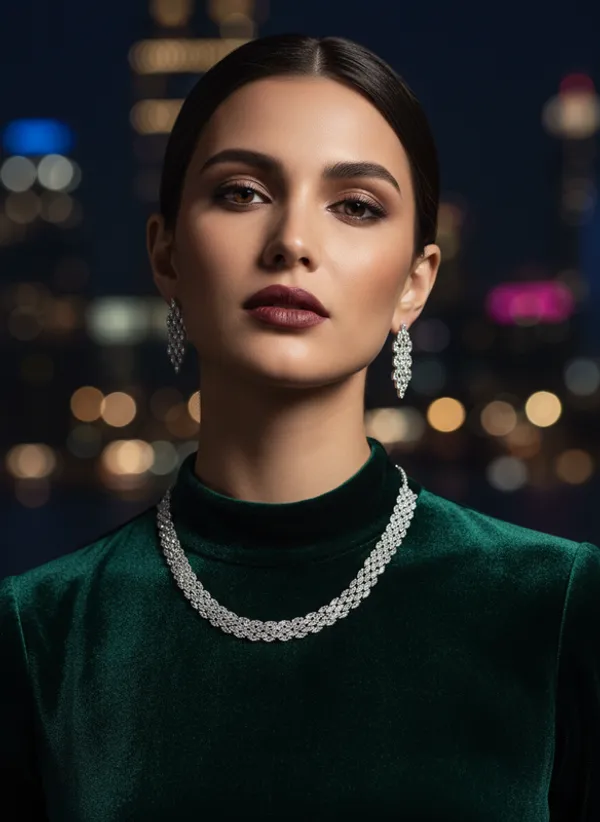 Indian_Set_Silver-Plated_CZ_Necklace_Set_with_Marquise_Cut_Stones