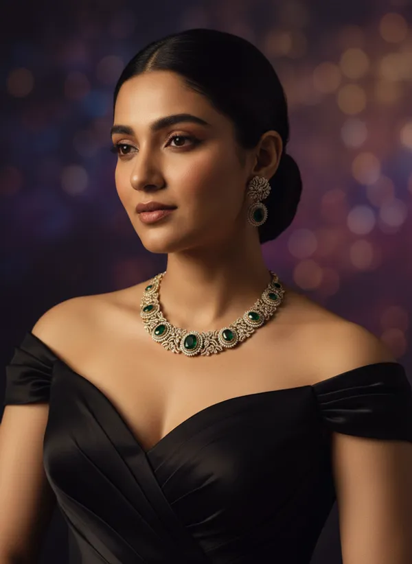 Indian_Set_Gold_Plated_Emerald_Necklace_Set_Traditional