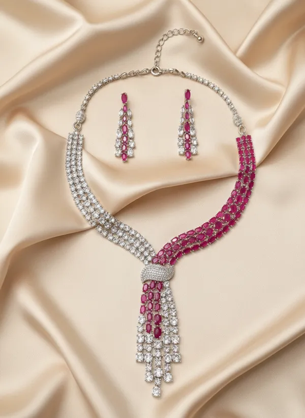 Indian_Set_Exquisite_Pink_Ruby_and_White_Stone_Anti-Tarnish_Jewelry_Set__Asymmetric_Tassel_Necklace_&_Earrings