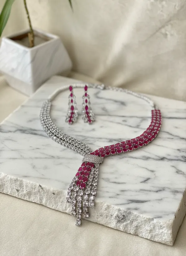 Indian_Set_Exquisite_Pink_Ruby_and_White_Stone_Anti-Tarnish_Jewelry_Set__Asymmetric_Tassel_Necklace_&_Earrings