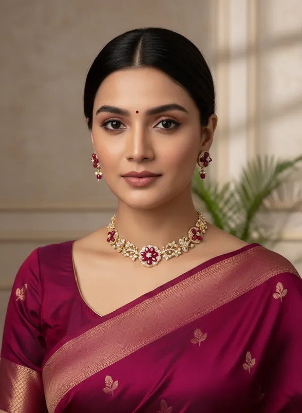 Indian_Set_Gold_Plated_Jewelry_Set_Ruby_Floral