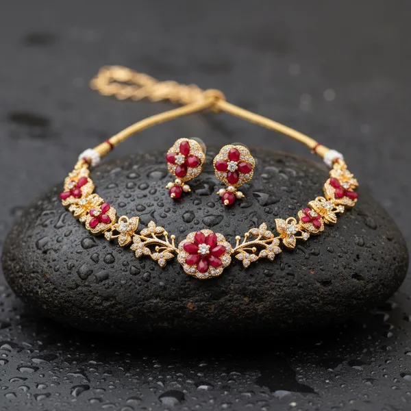 Indian_Set_Gold_Plated_Jewelry_Set_Ruby_Floral