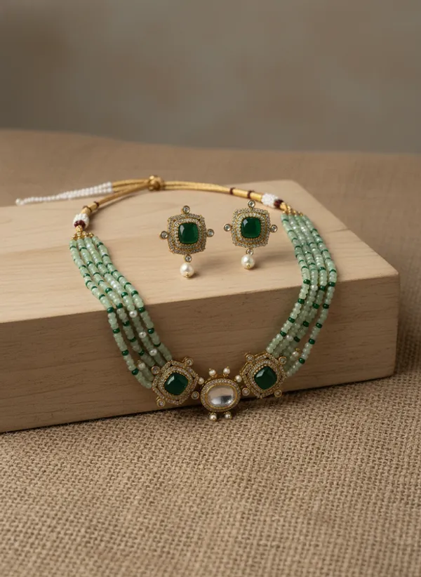 Indian_Set_Elegant_Emerald_Green_Kundan_Beaded_Choker_Necklace_and_Earrings_Jewelry_Set