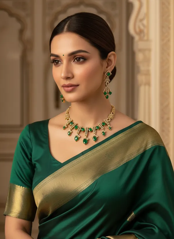 Indian_Set_Gold_Plated_Green_Stone_Jewelry_Set_Geometric_Statement