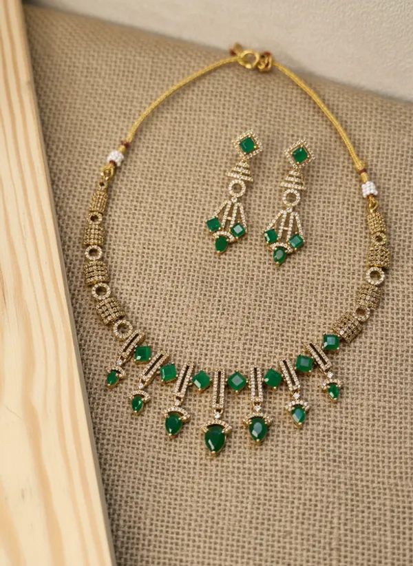 Indian_Set_Gold_Plated_Green_Stone_Jewelry_Set_Geometric_Statement