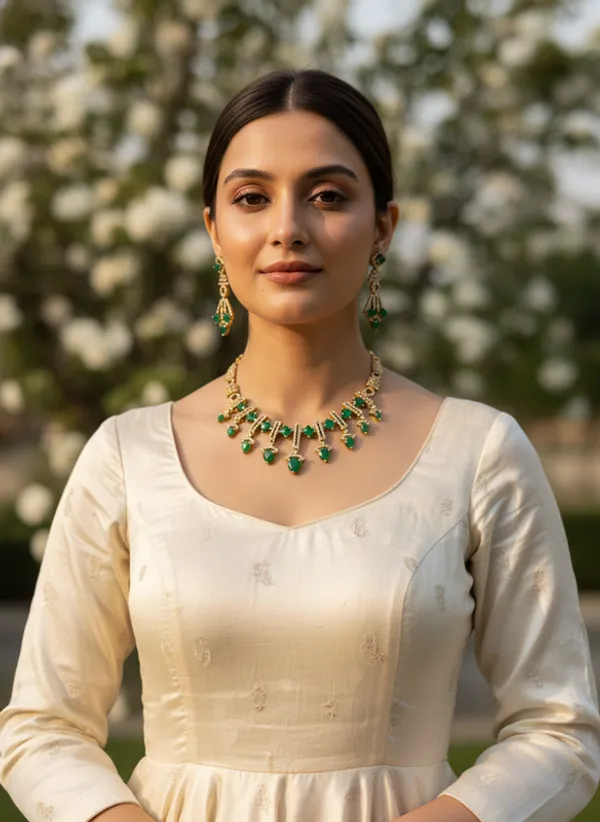 Indian_Set_Gold_Plated_Green_Stone_Jewelry_Set_Geometric_Statement