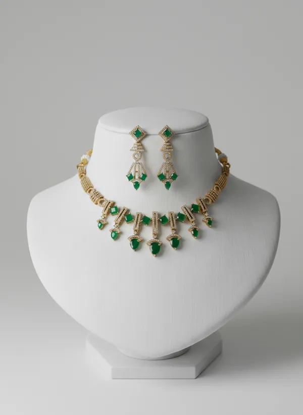 Indian_Set_Gold_Plated_Green_Stone_Jewelry_Set_Geometric_Statement