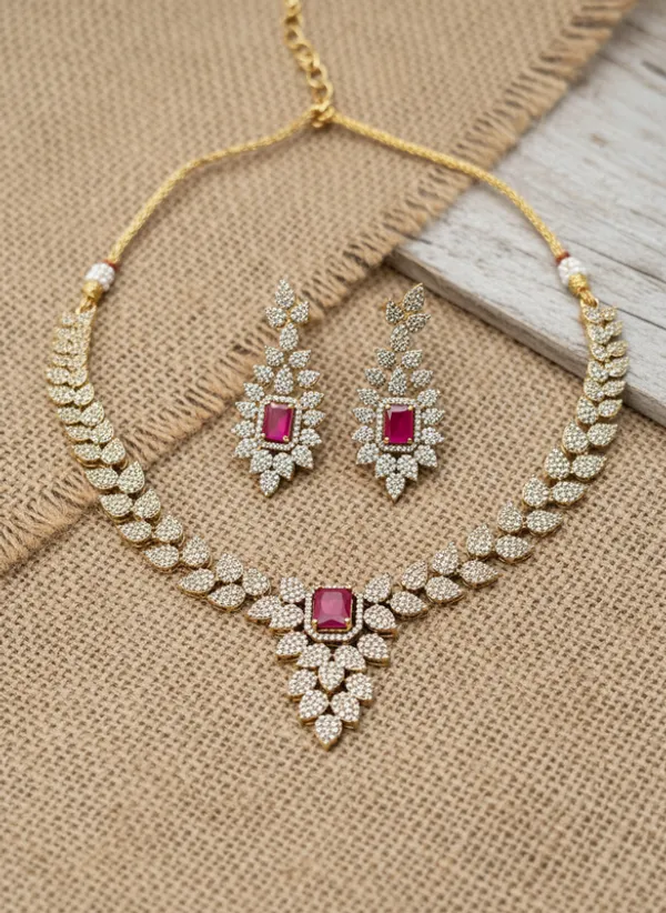 Indian_Set_Elegant_Anti-Tarnish_Pink_Ruby_and_CZ_Studded_Gold-Plated_Necklace_Set_with_Matching_Earrings