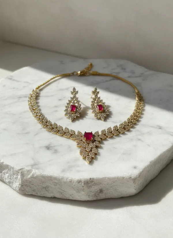 Indian_Set_Elegant_Anti-Tarnish_Pink_Ruby_and_CZ_Studded_Gold-Plated_Necklace_Set_with_Matching_Earrings