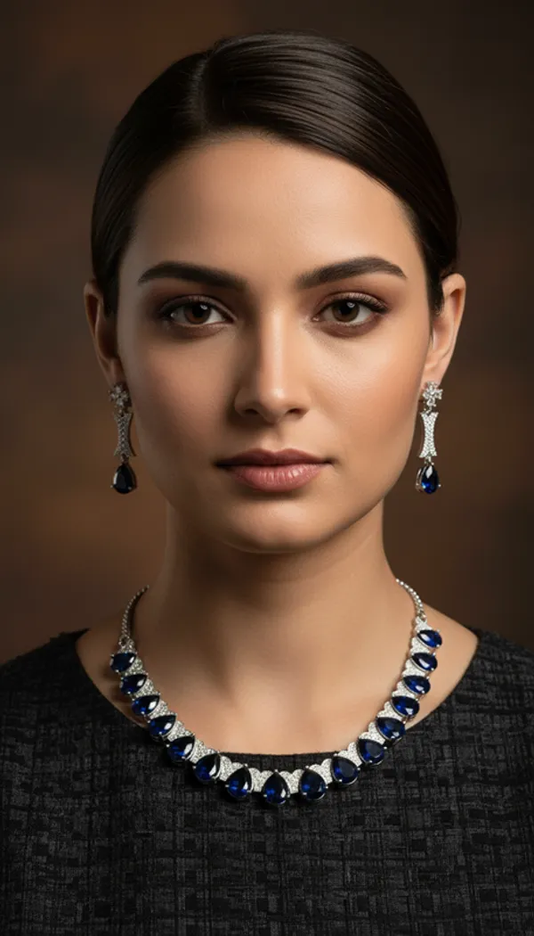 Indian_Set_Silver_Plated_Blue_Stone_Jewelry_Set_Contemporary_Teardrop_Design