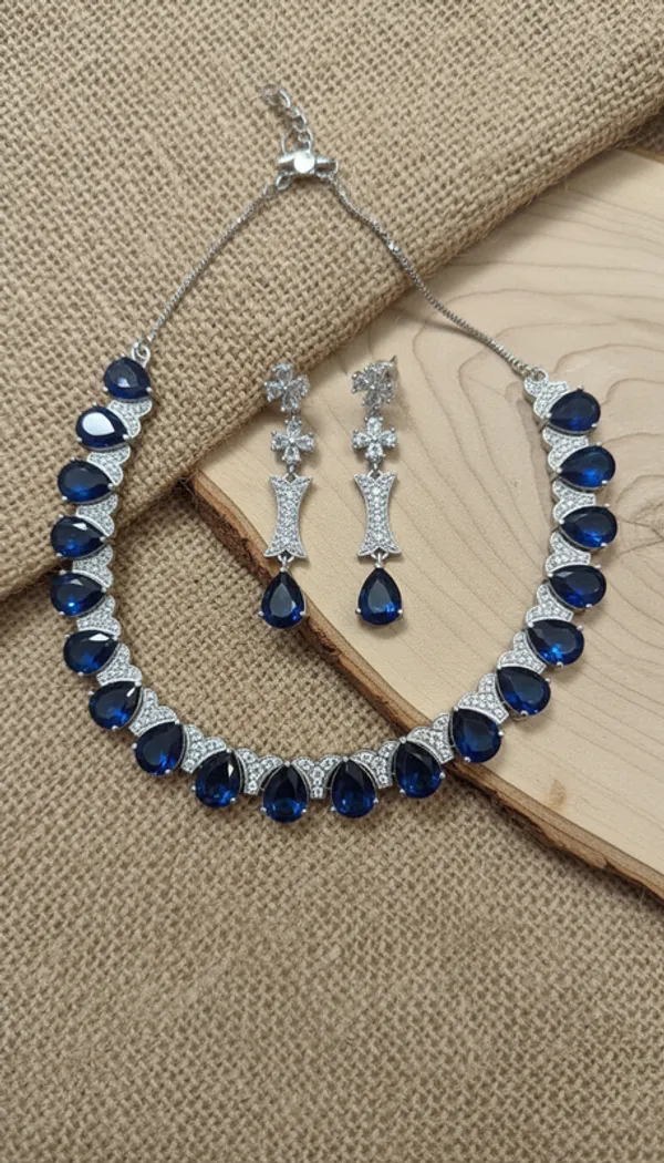 Indian_Set_Silver_Plated_Blue_Stone_Jewelry_Set_Contemporary_Teardrop_Design