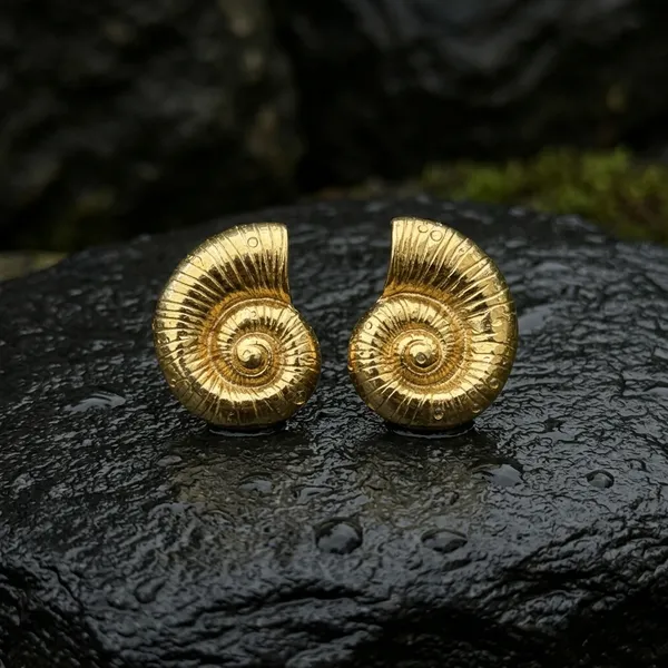 Golden_Nautilus_Spiral_Shell_Stud_Earrings