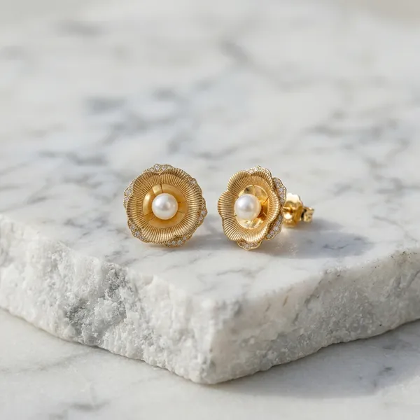 Elegant_Golden_Blossom_Pearl_Earrings