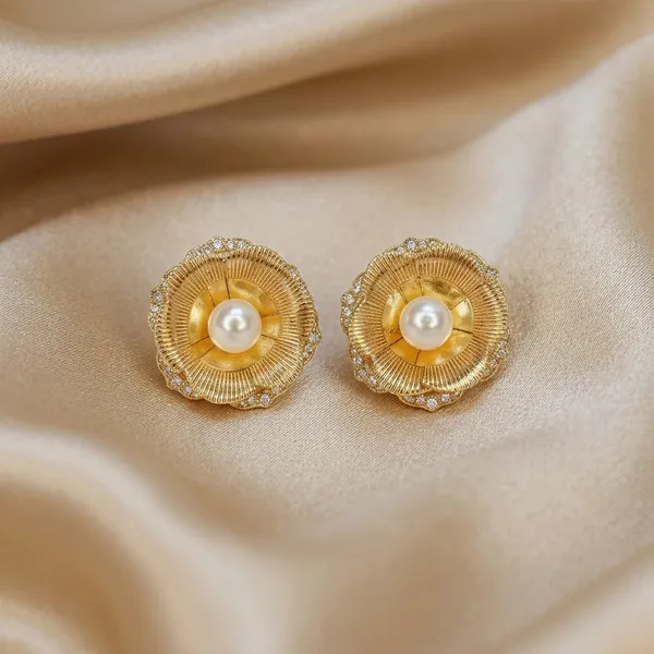 Elegant_Golden_Blossom_Pearl_Earrings