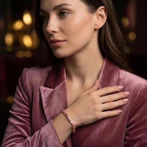 Gold_Pink_Gemstone_Bracelet_Tennis_Style
