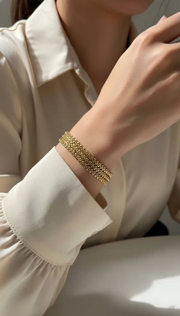 Triple_Strand_Gold_Chevron_Link_Bracelet