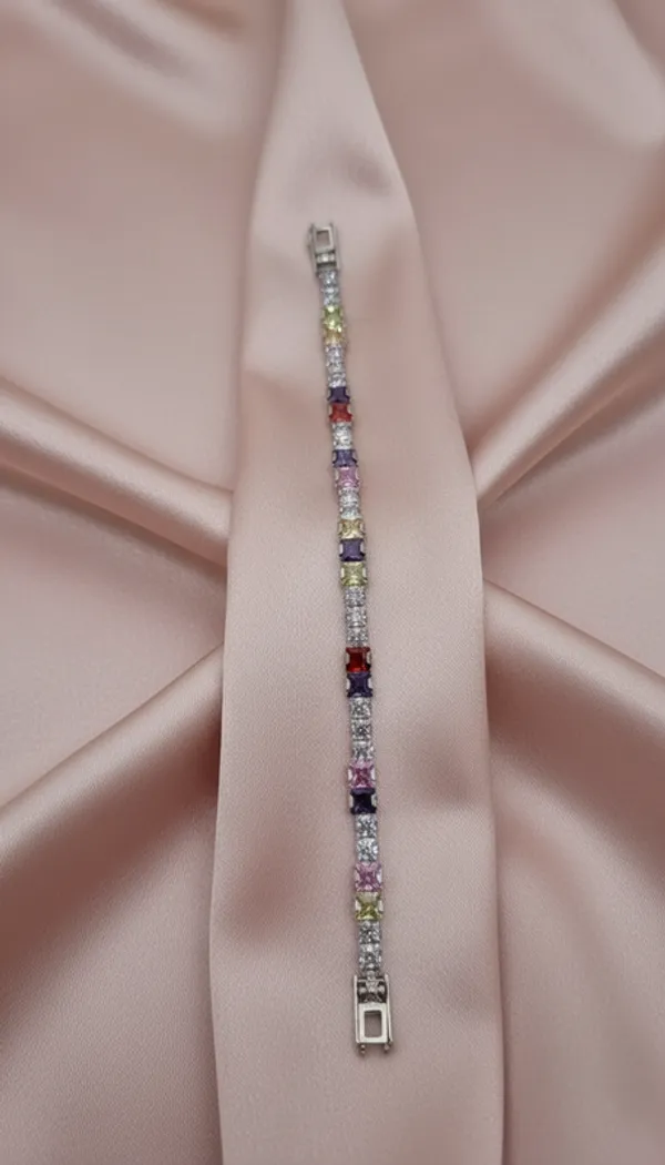 Rainbow_Radiant_Square-Cut_Tennis_Bracelet