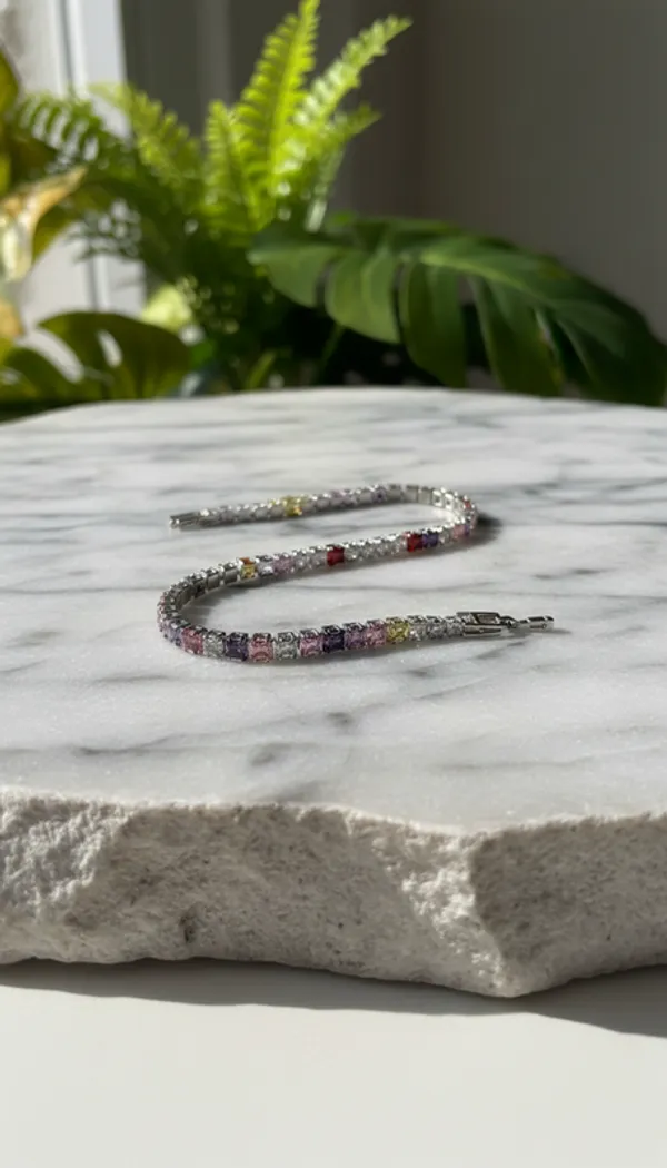 Rainbow_Radiant_Square-Cut_Tennis_Bracelet