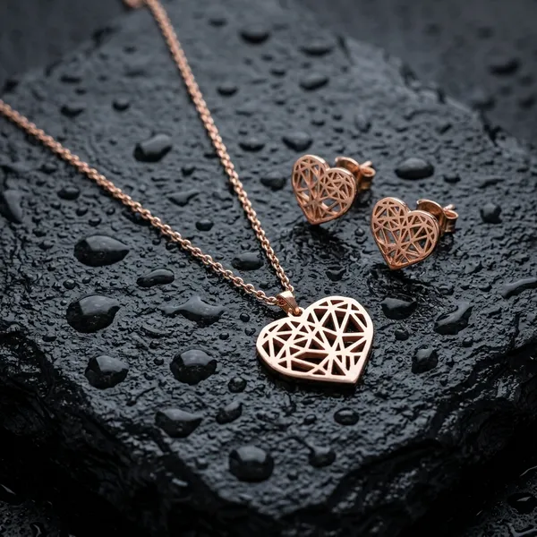 Enchanted_Rose_Gold_Geometric_Heart_Necklace_And_Earring_Set