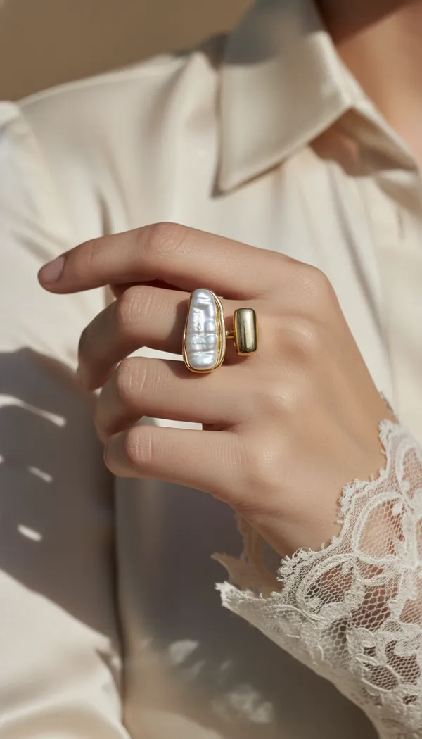Artistic_Baroque_Pearl_&_Gold_Open_Statement_Ring_-_Size_7