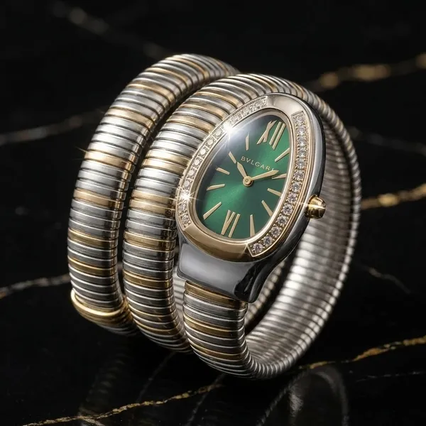 NeoFashy_Green_Dial_Two-Tone_Cuff_Watch
