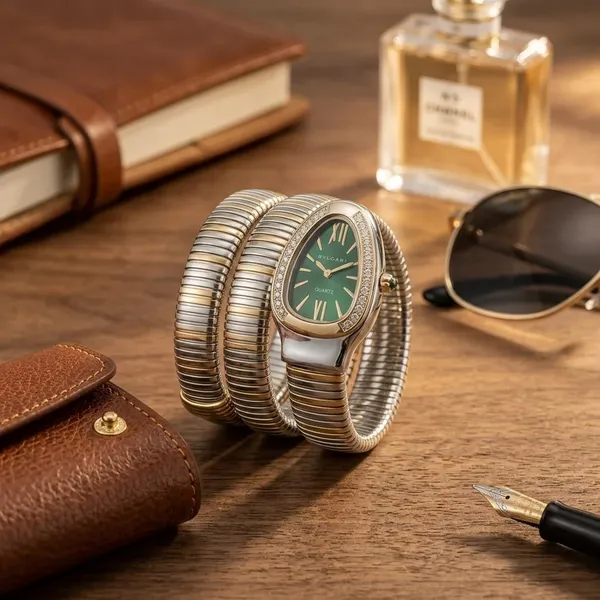 NeoFashy_Green_Dial_Two-Tone_Cuff_Watch