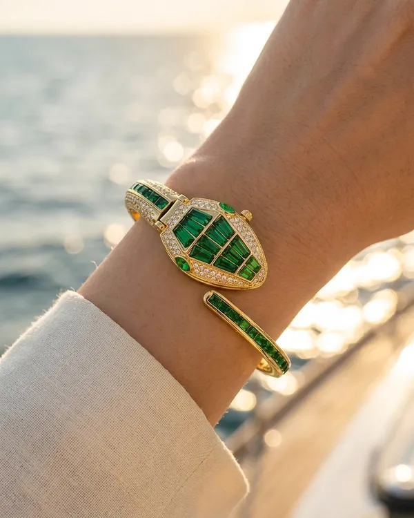 NeoFashy_Luxury_Emerald_Cuff_Watch_for_Women