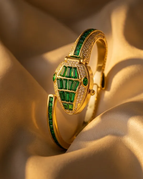 NeoFashy_Luxury_Emerald_Cuff_Watch_for_Women