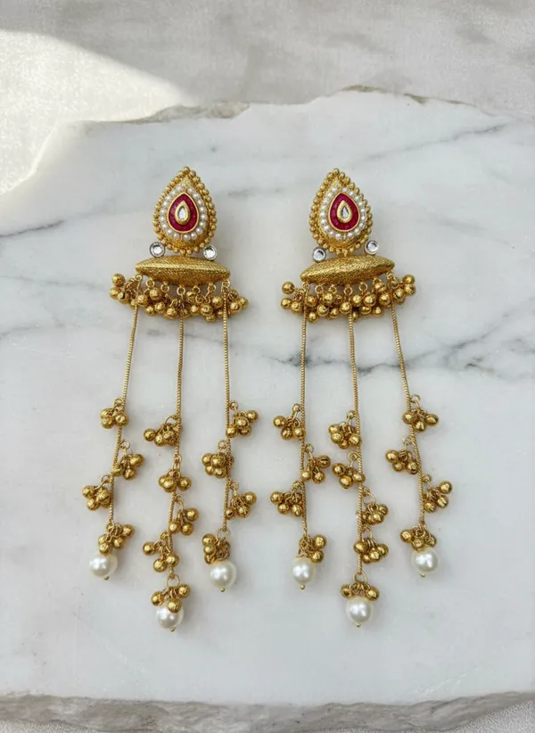 Kashmiri_Earrings_Gold-Plated_Earring_Traditional_Long_Sahara_Style