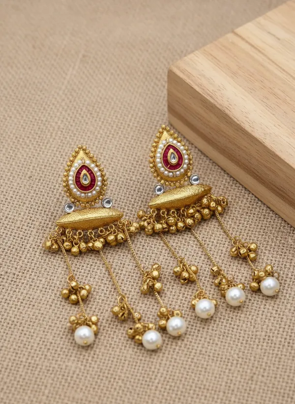 Kashmiri_Earrings_Gold-Plated_Earring_Traditional_Long_Sahara_Style